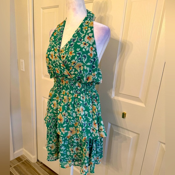 Sienna Sky Green Floral Halter Sundress - Picture 2 of 4